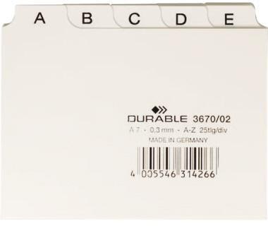 DURABLE Leitregister 367002 DIN A7 quer A-Z Kunststoff weiß