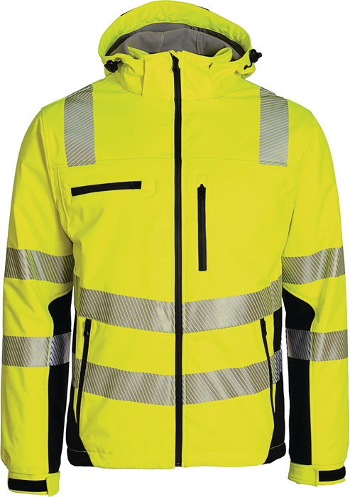 Winter-Warnschutzsoftshelljacke Gr.L gelb-schwarz PREVENT TRENDLINE