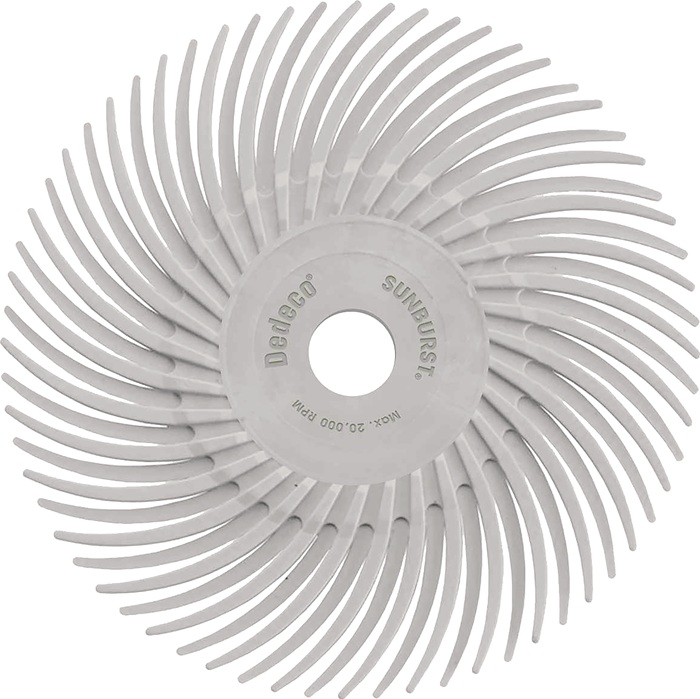Radialbürstenscheibe PREMIUM SUNBURST D.9,53mm K.120 weiß TYROLIT