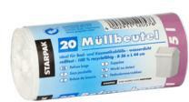 PAPSTAR Müllbeutel 12057 44x36cm 5l weiß 20 St./Pack.