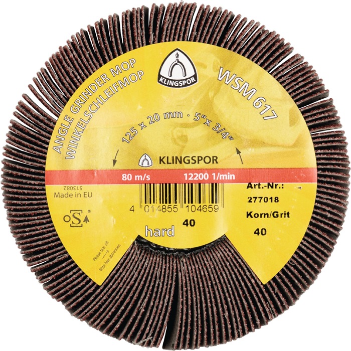 Schleifmoprad WSM 617 60 braun Ø125xB20mm M14 KLINGSPOR