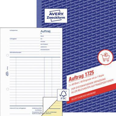Avery Zweckform Auftragsformular 1725 DIN A5 2x40Blatt