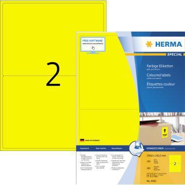 HERMA Etikett 4565 199,6x143,5mm A4 gelb 200 St./Pack.