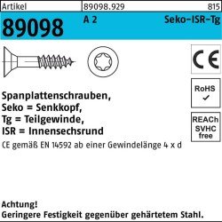 Spanplattenschraube R 89098 SEKO ISR TG 3,5x 40-T10 A 2 1000 Stück