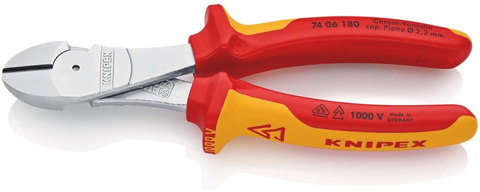 Kraftseitenschneider L.180mm VDE Form 0 Mehrkomp.-Hüllen KNIPEX