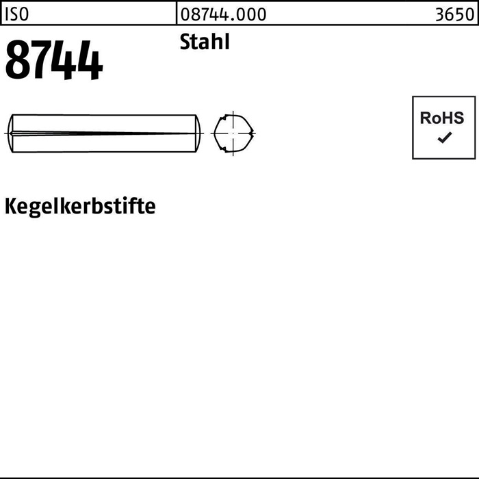 Kegelkerbstift ISO 8744 4x 32 Stahl 100 Stück
