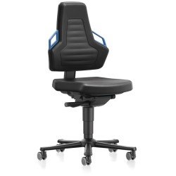 Arbeitsdrehstuhl Nexxit Rl.Grifffarbe blau Skintecpolster