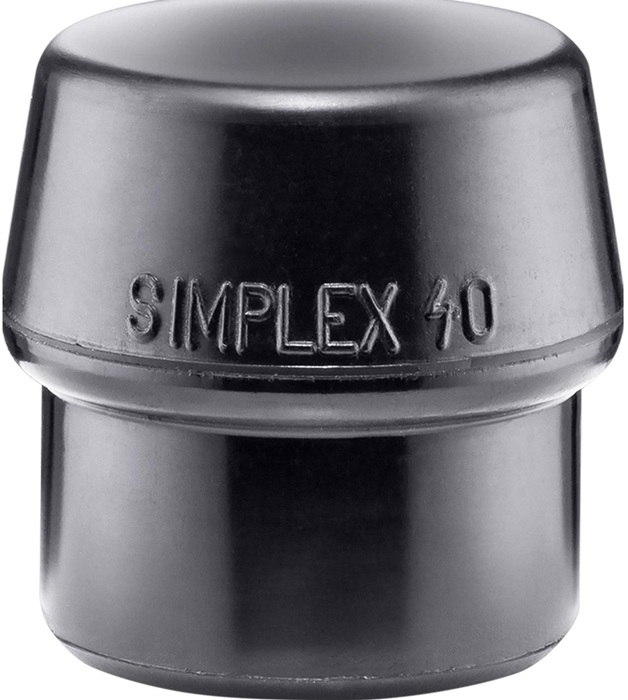 Schonhammerkopf SIMPLEX Kopf-Ø 40mm Gum.schwarz mittelh.HALDER