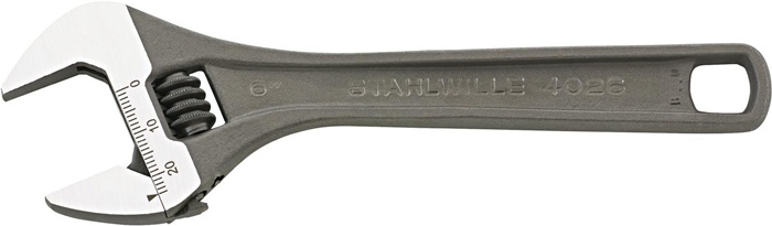 Rollgabelschlüssel 4026 max.30mm L.206mm m.Einstellskala STAHLWILLE