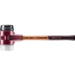 Schonhammer SIMPLEX L.490mm Kopf-D.80mm mittelh.HO Gum.schwarz/Superplast. weiß