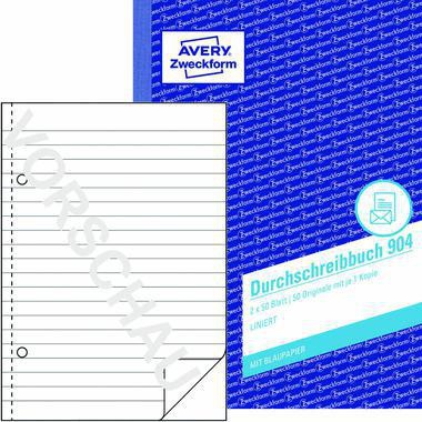 Avery Zweckform Durchschreibebuch 904 DIN A5 liniert 2x50Blatt