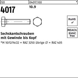 Sechskantschraube ISO 4017 VG M10x 35 10.9 100 Stück