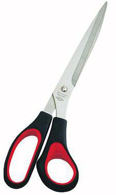 WEDO Schere 97610 25,5cm Edelstahl Softgriff schwarz/rot