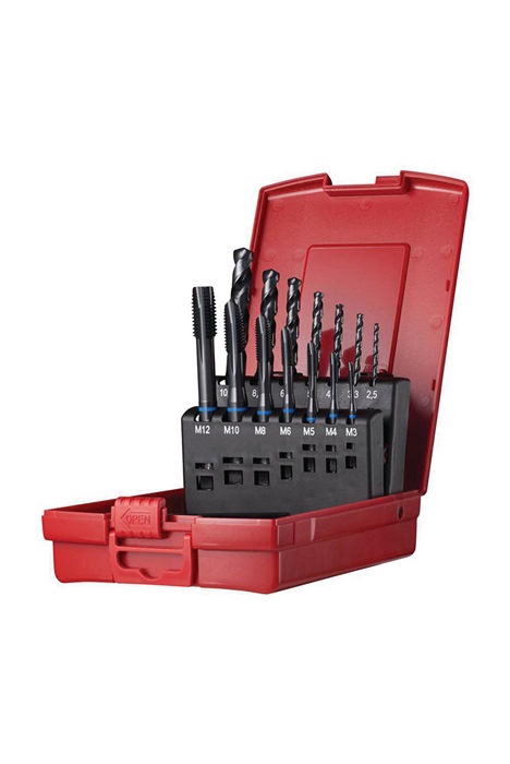 Maschinengewindebohrerset Nr.306 B W L114 M3-M12 14tlg.HSS-E PM Ku.-Kass.DORMER