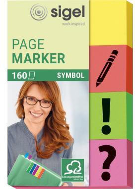 SIGEL Haftmarker HN635 gelb · orange,grün,pink 4 x 40 Bl./Pack.