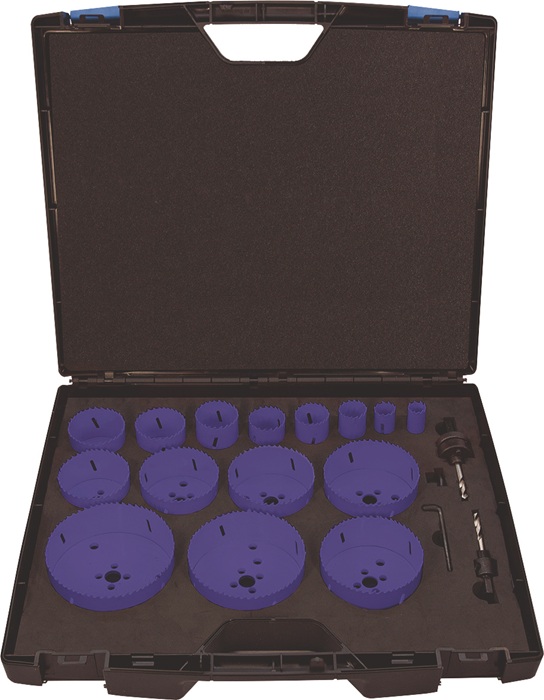 Lochsägensatz 17-tlg.19-114mm Schnitt-T.38mm HSS-Co8 TECWERK