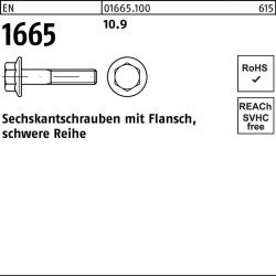 Sechskantschraube EN 1665 Flansch M16x 70 10.9 25 Stück