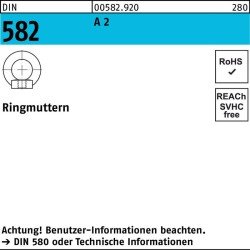 Ringmutter DIN 582 M 20 A 2 Ohne Oberflächenangabe 5 Stück