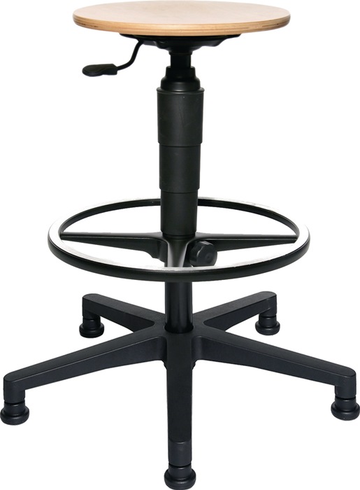 Drehhocker m.Gleiter Buche Sitz-H.540-800mm TOPSTAR