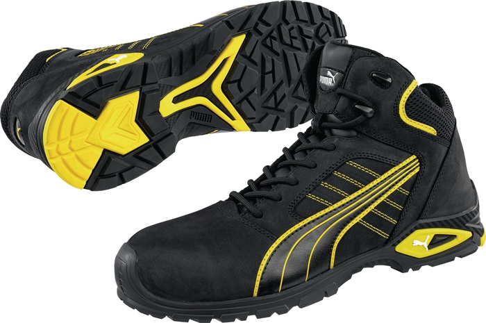 Sicherheitsstiefel Ams.Mid Gr.45 W.11 schwarz/gelb S3L FO SR Leder PUMA