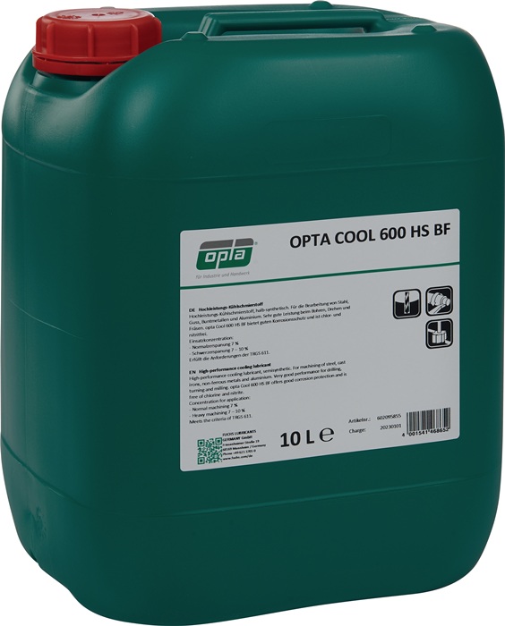 Hochleistungskühlschmierstoff Cool 600 HS BF wassermischbar 10l Kanister OPTA