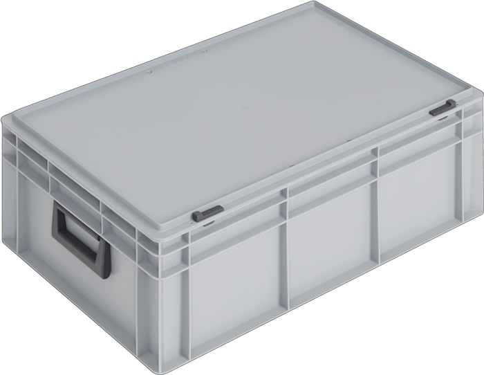 Ku.-Koffer L600xB400xH233mm PP 2 Griffe Schiebeverschluss grau 42l LOCKWEILER
