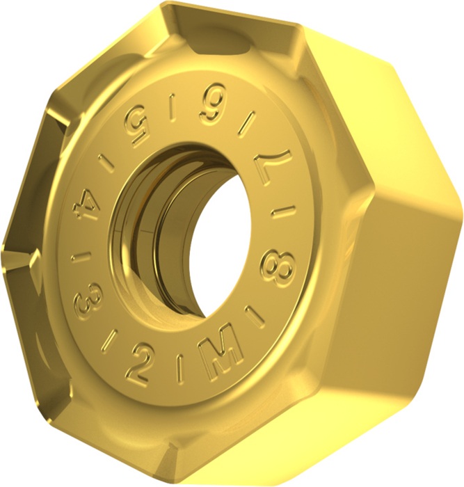 Fräswendeschneidplatte ISO ONMX 060508SR-M:M6330 D.5,7mm PVD beschichtet Gold