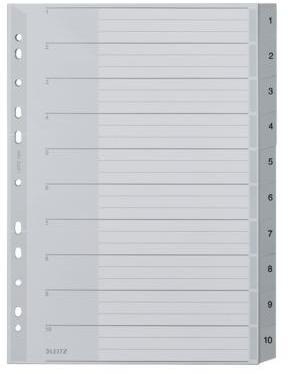 Leitz Register 12800000 DIN A4 1-10 Polypropylen grau