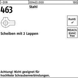 Scheibe DIN 463 m.2 Lappen 21 Stahl 250 Stück