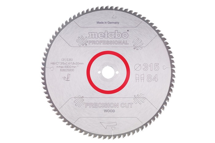 Kreissägeblatt precision cut wood professional D315xB2,4xBohrung30mm 84Z. WZ