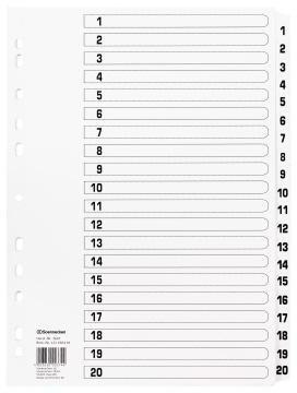 Soennecken Register Mylar 1607 1-20 weiß