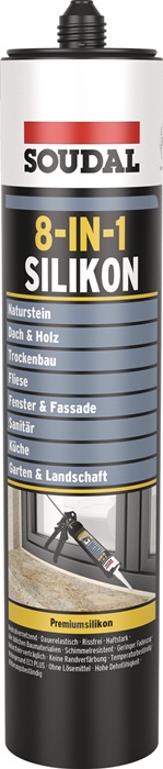Silikondichtstoff Premium Silik.8-in-1 anth.300ml Kartusche SOUDAL