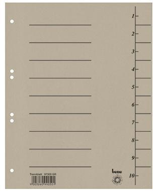Bene Trennblatt 97300GR A4 Karton grau 100 St./Pack.
