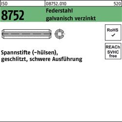 Spannstift ISO 8752 geschlitzt 6x14 Federstahl galv.verz. schwere Ausf. 500St.
