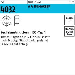 Sechskantmutter ISO 4032 M20 A 4 BUMAX88 25 Stück BUFAB