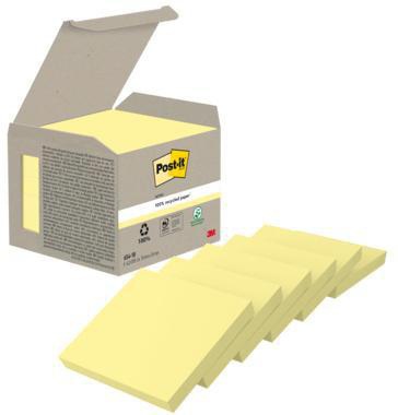 Post-it Haftnotiz Recycling Notes 654-1B 76x76mm ge 6St
