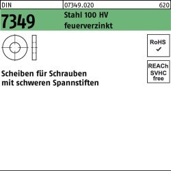 Scheibe DIN 7349 31x68x10 Stahl 100HV feuerverz. 25 Stück
