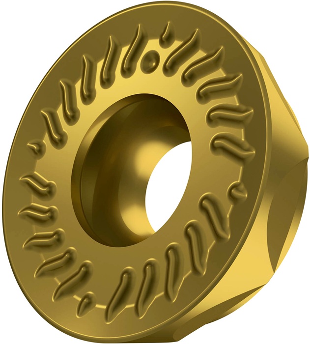 Fräswendeschneidplatte ISO RCMT 2006MOSN-M:M6330 D.6,5mm PVD beschichtet Gold