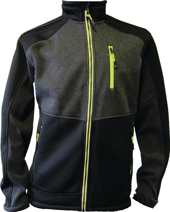 Strickfleecejacke Gr.XXXL dunkelgrün/schwarz/lime TERRAX