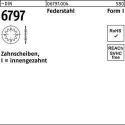 Zahnscheibe DIN 6797 FormI innengezahnt I 3,2 Federstahl 500 Stück