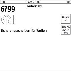 Sicherungsscheibe DIN 6799 f.Wellen 8 Federstahl 250 Stück