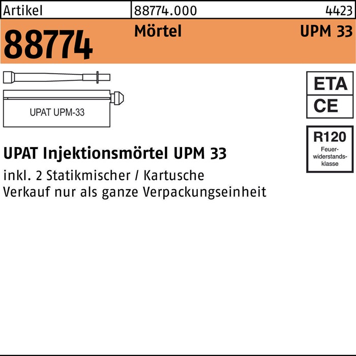 Injektionsmörtel R 88774 UPM 33-360 Mörtel 6 Stück