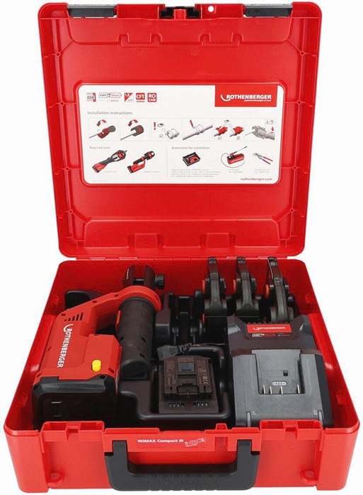 Akkupressm. ROMAX Compact III SET TH AMP 19 kN 16-26mm Pressbacken,1X2Ah,EU