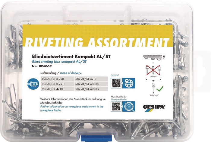 Blindnietsortiment Kompakt 300-tlg.Ku.-Koffer GESIPA