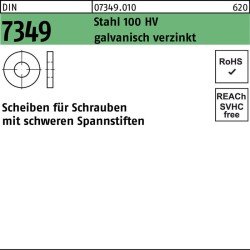 Scheibe DIN 7349 25x50x10 Stahl 100HV galv.verz. 25 Stück