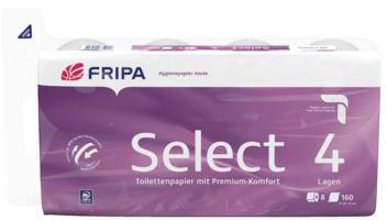Fripa Toilettenpapier Select 1040801 4-lagig weiß 8 Rl./Pack.
