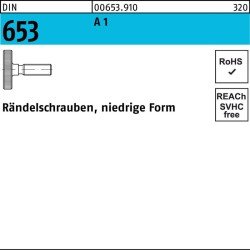 Rändelschraube DIN 653 niedrige FormM8x 20 A 1 10 Stück
