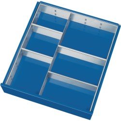 Schubladenunterteilungsmaterial Front-H.60-90mm 1 Trenn- u.4 Steckw.TECWERK