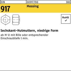 Sechskanthutmutter DIN 917 niedrige FormM5 Messing 100 Stück