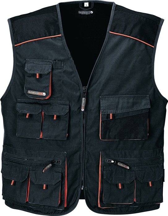 Weste Gr.56 dunkelgrau/schwarz/orange TERRATREND